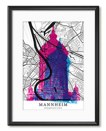 Mannheim Stadtplan mit Wasserturm MA 01